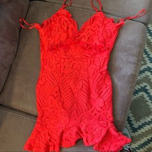 New never worn red dress boutique lace dress